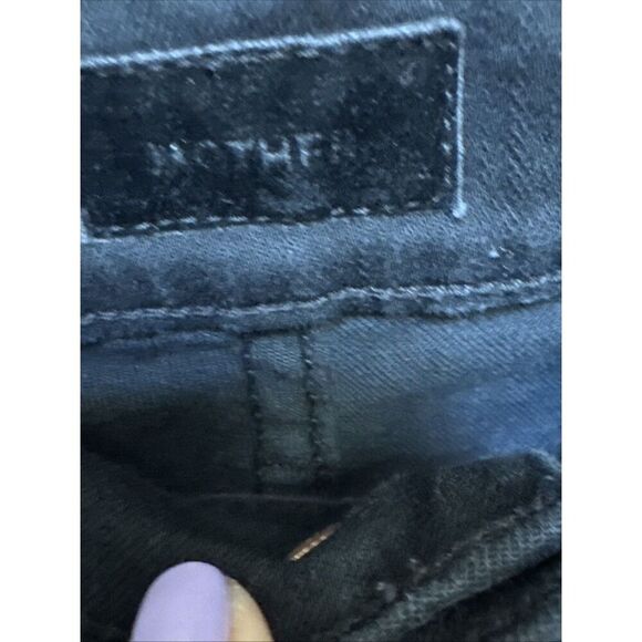 Mother The Insider Crop Step Fray Size 31 Black Jeans Not Guilty Stretchy - Picture 9 of 16